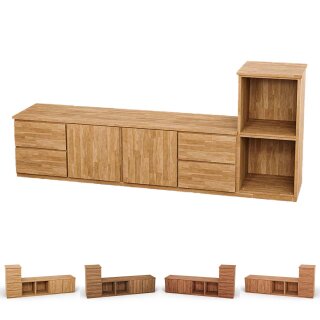 SQUARE Massivholz Regalwürfel-Set Liverpool TV-Sideboard