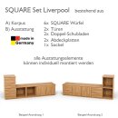 SQUARE Massivholz Regalwürfel-Set Liverpool...