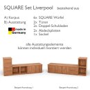 SQUARE Massivholz Regalwürfel-Set Liverpool TV-Sideboard - Kernbuche 40 cm Rechts-Anschlag