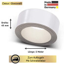 Umleimer zum Aufbügeln  Glanzweiß 45 mm x 5 m   für Arbeitsplatten