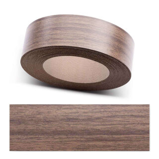Umleimer zum Aufbügeln  Nussbaum 22 mm x 25 m   für Arbeitsplatten